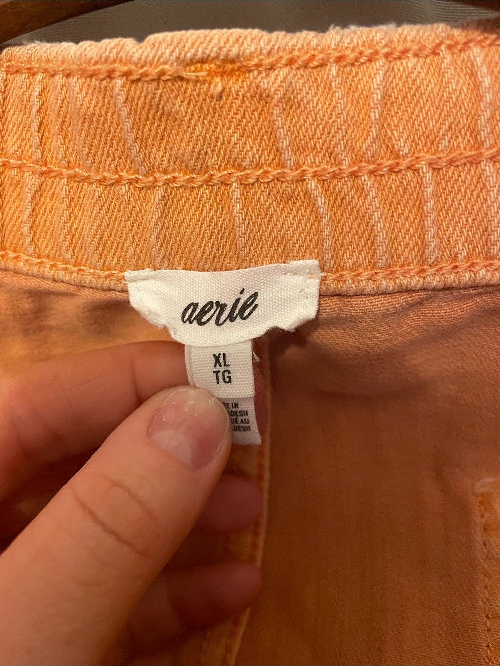 aerie Daydream Distressed Orange Denim Shorts - Picture 5 of 5